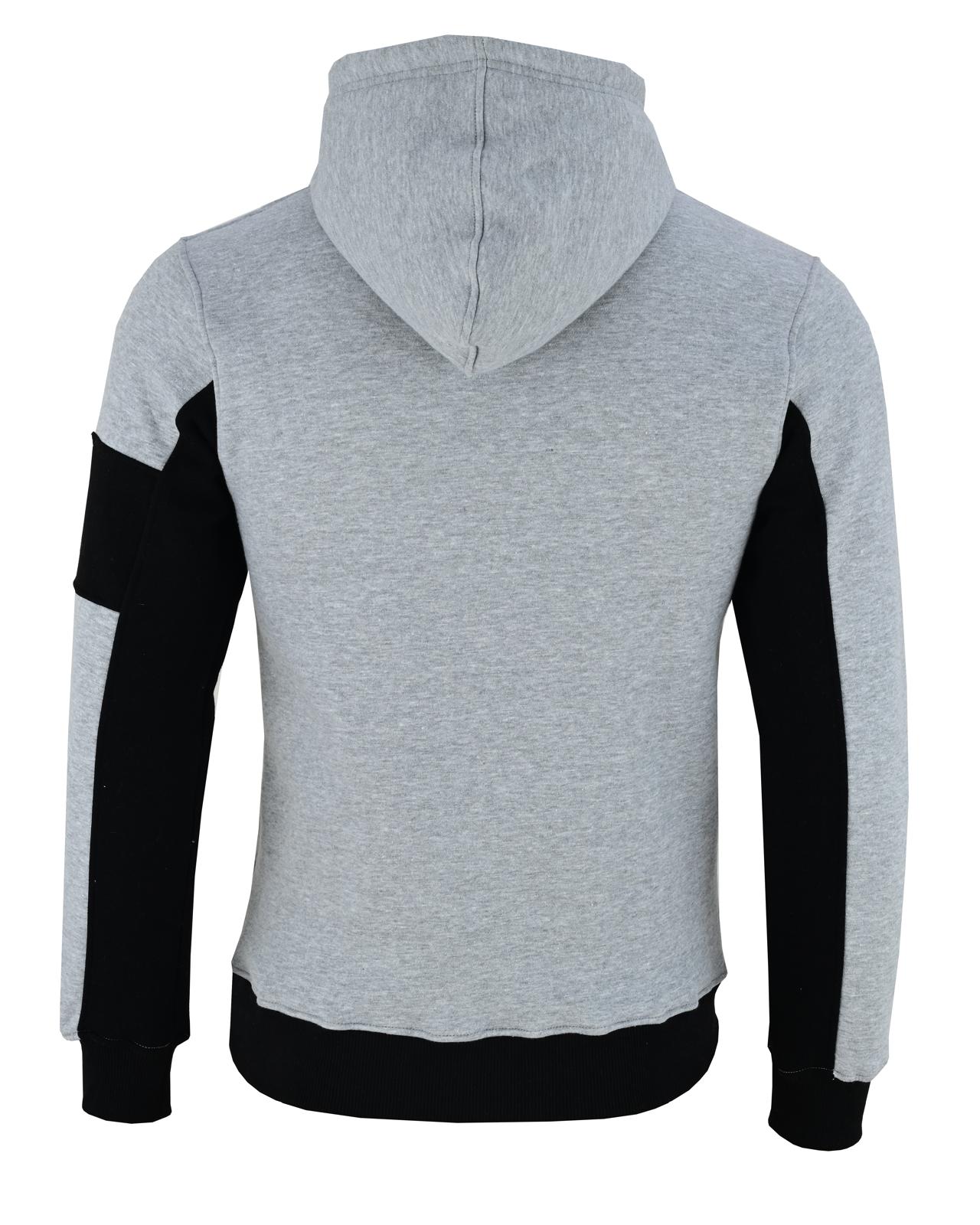 Men's Grey & Black Zip-Up Hoodie by NINIA