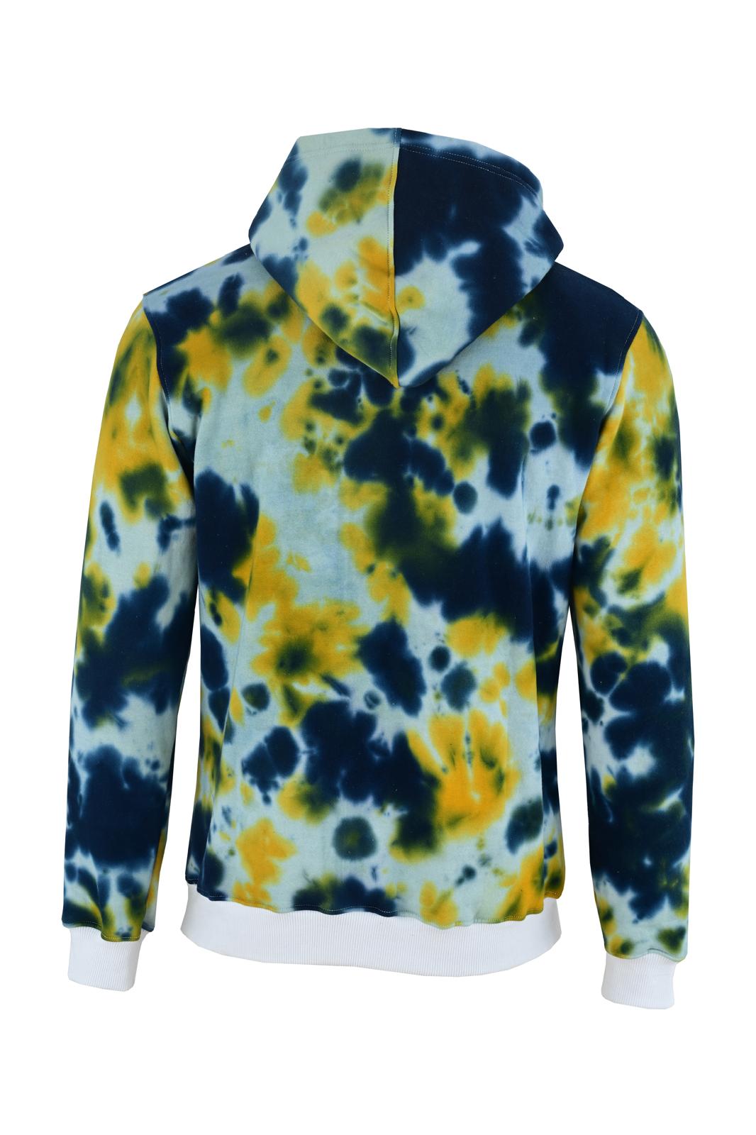Tie-Dye Pullover Unisex Hoodie – Vibrant Blue & Yellow by NINIA