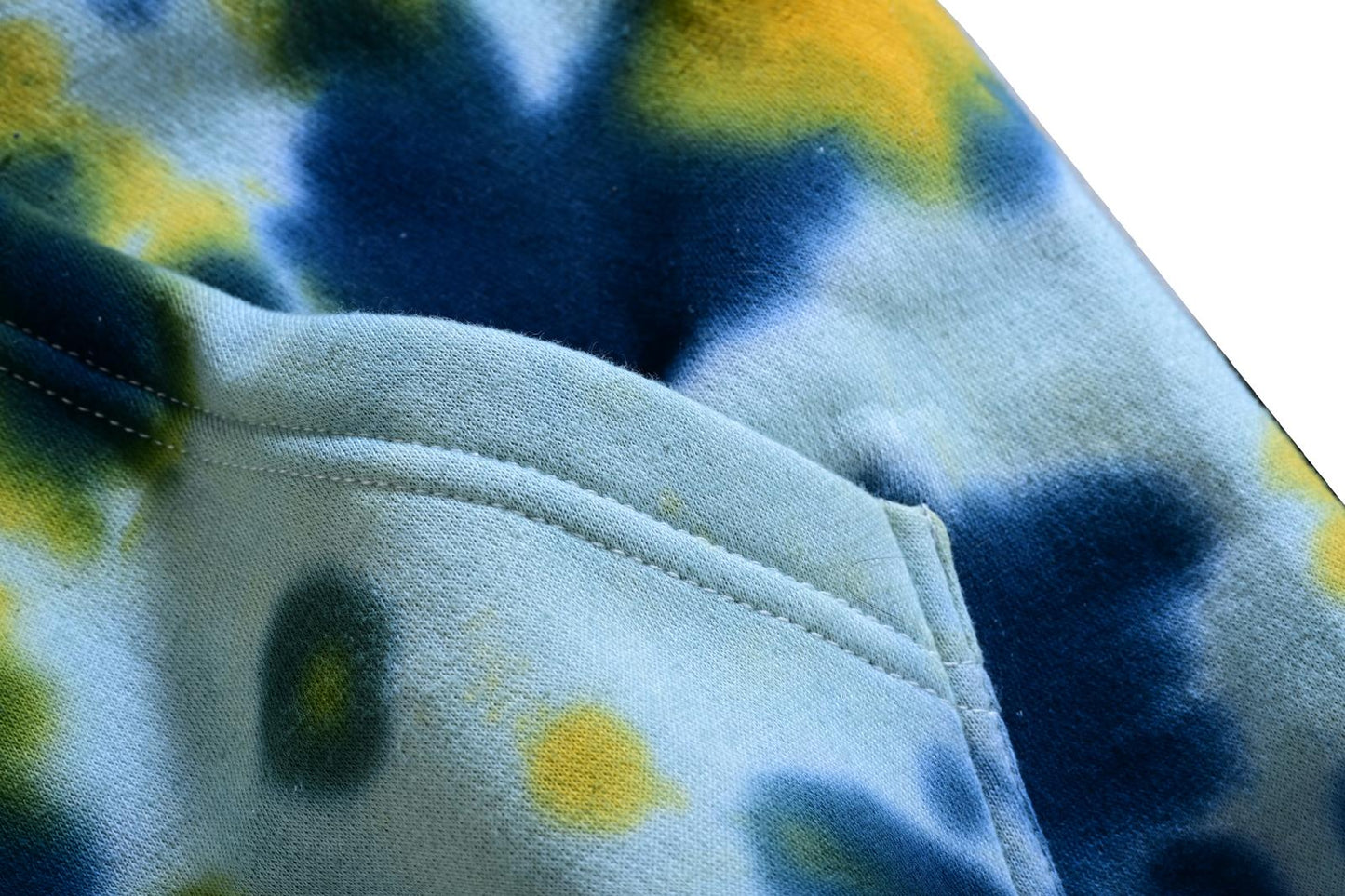 Tie-Dye Pullover Unisex Hoodie – Vibrant Blue & Yellow by NINIA